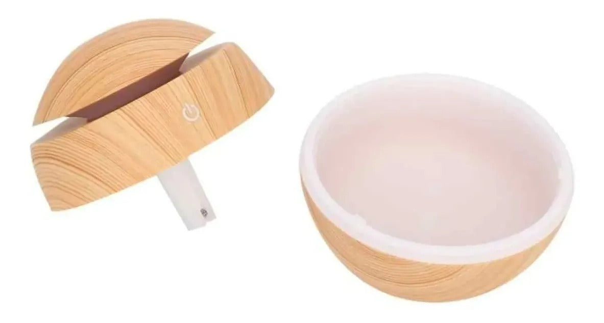 Difusor Humidificador Ultrasónico – Acabado Tipo Madera con Luces LED