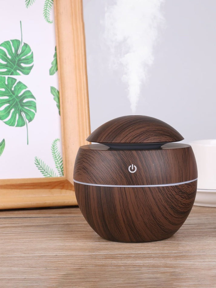 Difusor Humidificador Ultrasónico – Acabado Tipo Madera con Luces LED