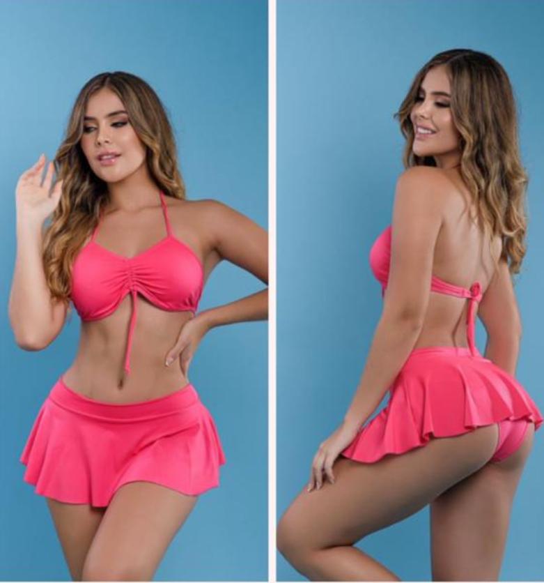 Conjunto de Baño 2 Piezas – Top y Falda Ajustable
