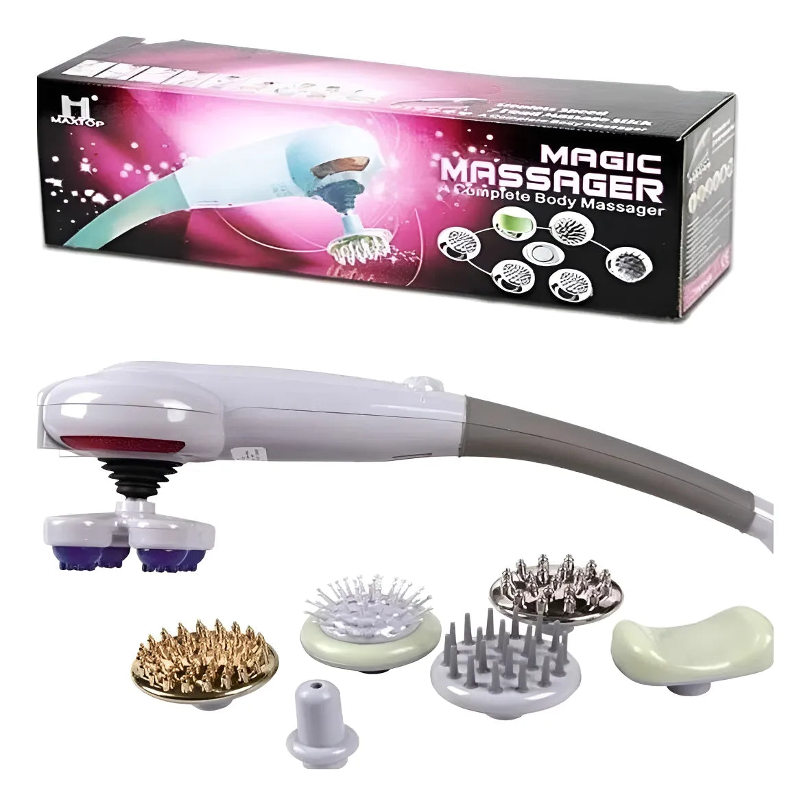 Masajeador Corporal Eléctrico Magic 8 en 1 – Sistema de Percusión Terapéutica