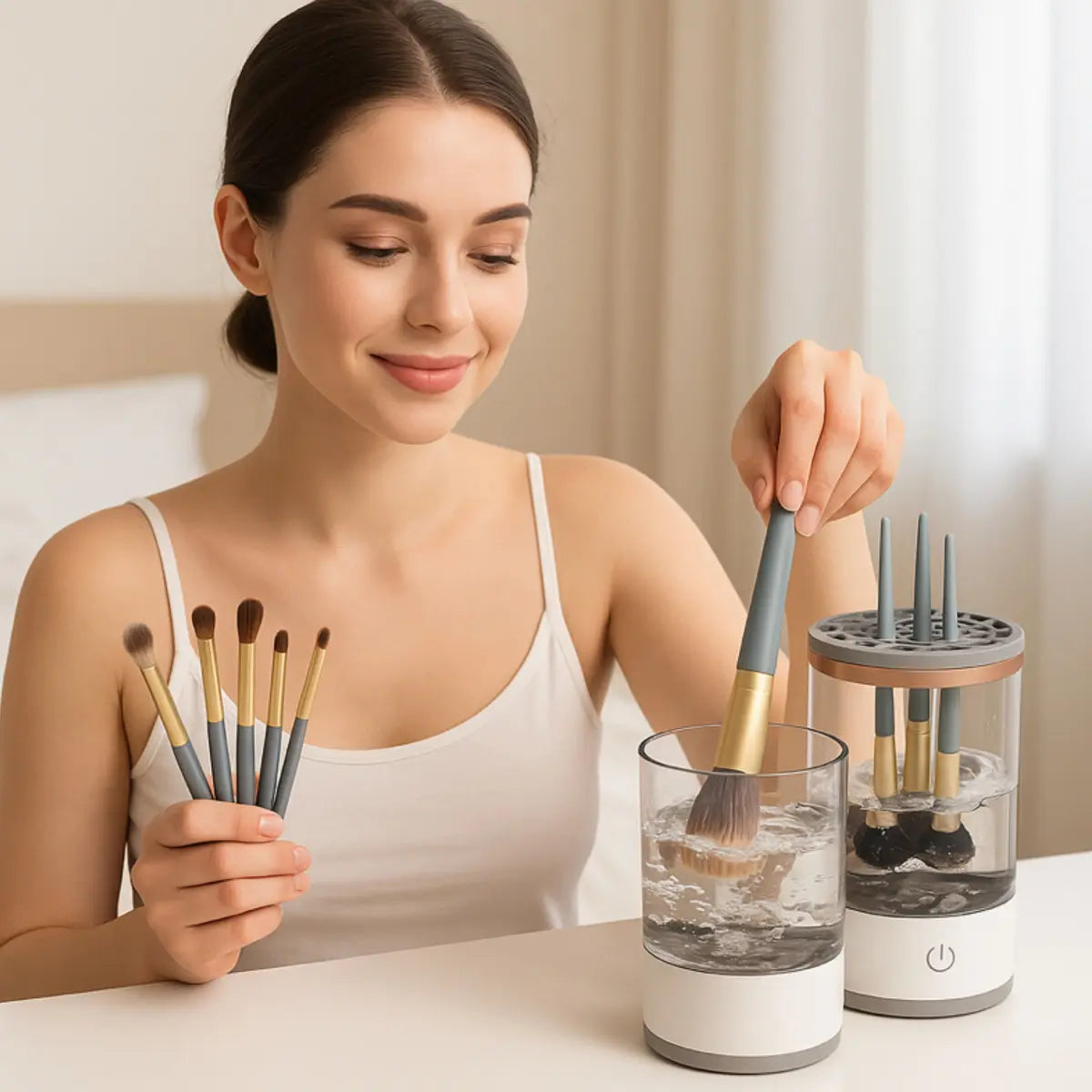 Limpiador eléctrico de brochas: Desinfecta y Limpia tus Brochas.