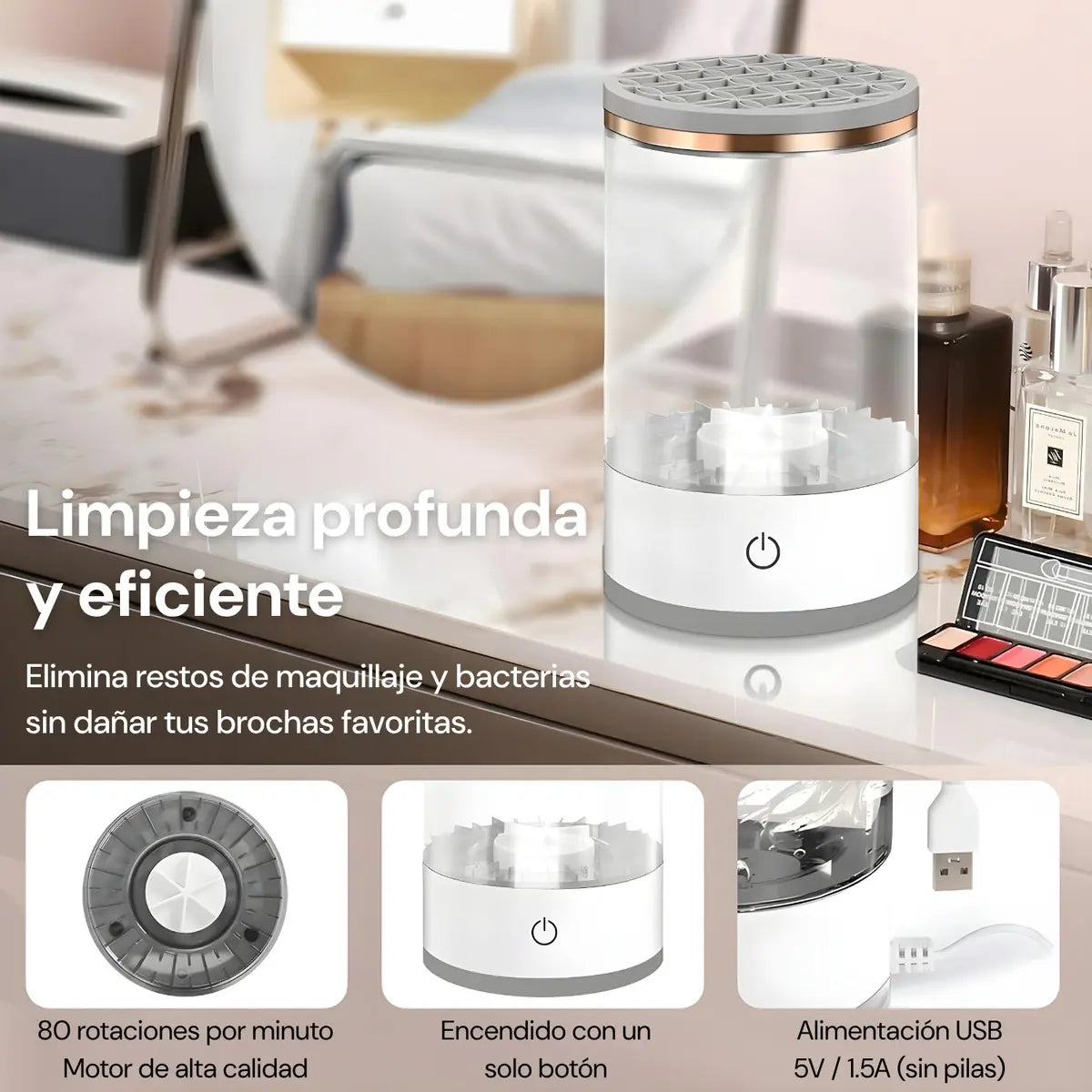 Limpiador eléctrico de brochas: Desinfecta y Limpia tus Brochas.