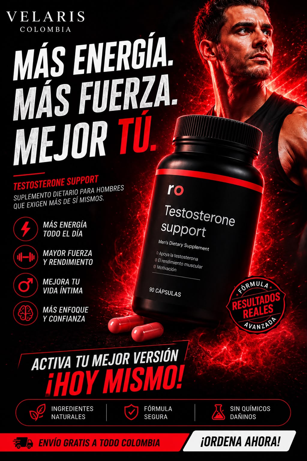 RO® Testosterone Support: Suplemento Americano para Bienestar Masculino