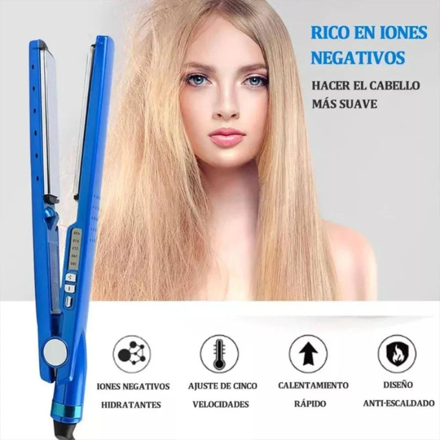Kit Alisado Profesional 3 en 1 — Plancha de Titanio + Rizador + Peine