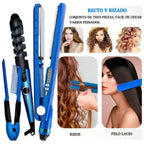 Kit Alisado Profesional 3 en 1 — Plancha de Titanio + Rizador + Peine